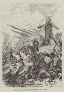 Tod von Johann von Böhmen bei Cressy (Stich)