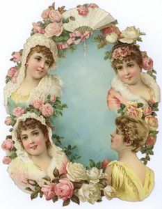 Dekoration mit Frauenporträts von English School