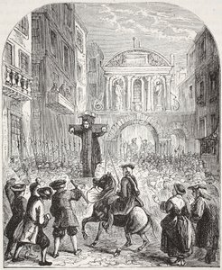 Defoe am Pranger am Temple Bar von English School