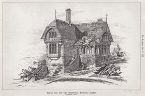 Entwurf für ein Landhaus, Ewhurst, Surrey (Gravur) von English School