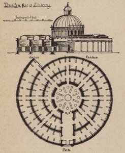 Entwurf für eine unendlich erweiterbare Bibliothek (Lithografie)