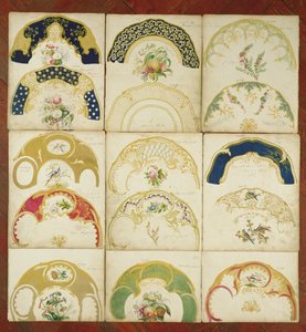 Entwürfe für Porzellanteller für die Daniel-Fabrik, Staffordshire, ca. 1846