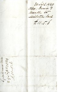 Devonshire MSS AS 3101, Folio aus einem Bündel von Rechnungen, beglichen von Pinder Simpson für Lord George Cavendish, einschließlich der Rechnung von Alexander Bowie