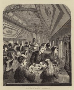 Speisewagen der Union Pacific Railway (Gravur) von English School