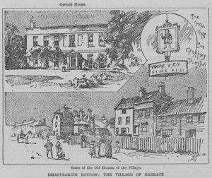 Verschwindendes London: das Dorf Garratt (Gravur) von English School