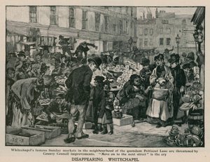 Verschwindendes Whitechapel: Die berühmten Sonntagsmärkte in der Nachbarschaft der ehemaligen Petticoat Lane sind durch Verbesserungen des County Council bedroht von English School