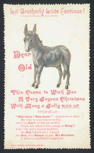 Esel, Weihnachtskarte von English School