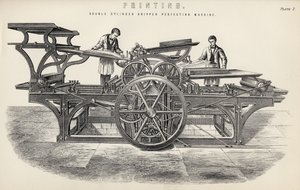 Doppelzylinder-Greifmaschine, aus der Nationalen Enzyklopädie, veröffentlicht von William Mackenzie, London, Ende des 19. Jahrhunderts