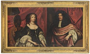 Doppelporträt von König Karl II. und Katharina von Braganza, ca. 1665