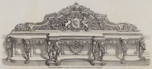 Anrichte im Salon, von Morant, Boyd und Morant, in der Internationalen Ausstellung (Gravur)