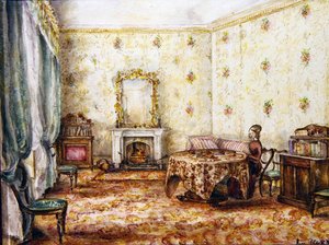 Saloninterieur in einem Landhaus, ca. 1848 von English School