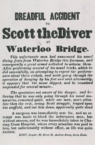 Schrecklicher Unfall von Scott dem Taucher an der Waterloo Bridge