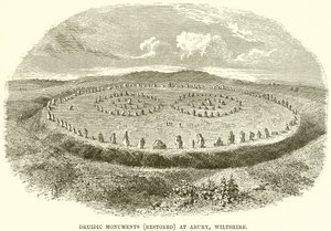 Druidische Denkmäler (restauriert) in Abury, Wiltshire