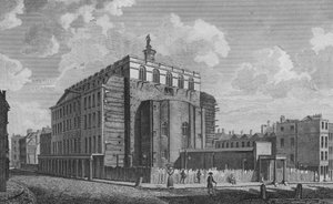 Drury Lane Theater, Westminster, abgebrannt 1809