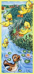 Ente und fliegende Entenküken