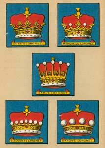 Herzogskrone. Markgrafskrone. Grafenkrone. Vizegrafenkrone. Baronskrone