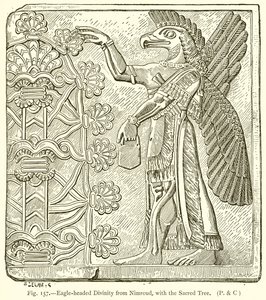 Adlerköpfige Gottheit aus Nimrud, mit dem heiligen Baum von English School
