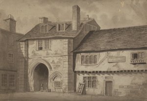Ostansicht des Tores zur Abtei von St. Saviour, Bermondsey, ca. 1825