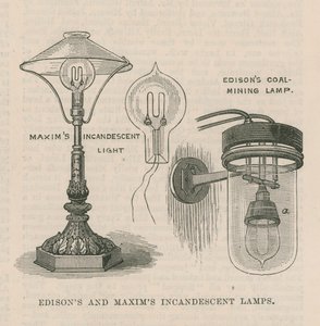 Edison und Maxims Glühlampen