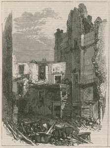Folgen der Explosion in Clerkenwell: Innenräume der Häuser in der Corporation Lane von English School