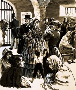 Elizabeth Fry wurde nach einem Besuch im Newgate-Gefängnis eine Verfechterin der Gefängnisreform von English School