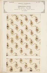 Bestickte Musselinprobe aus Madras, aus The Collection of the Textile Manufacturers of India, von John Forbes Watson, veröffentlicht 1866