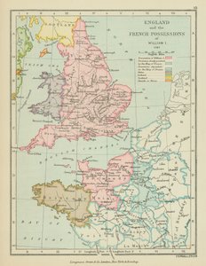 England und die französischen Besitzungen von Wilhelm I. (Farblithografie) von English School