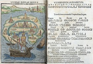 Gravur aus „Utopia“ von Thomas More von English School