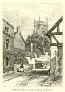 Eingang nach Market Drayton, Shropshire von English School