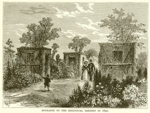 Eingang zu den Zoologischen Gärten im Jahr 1840 von English School