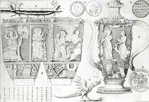 Etruskische Vase und Designs