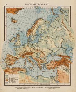 Europa, Physische Karte