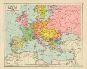 Europa am Vorabend des Großen Krieges 1914 (Farblithografie) von English School