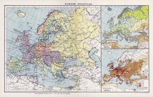 Europa, politisch (Farblithographie)