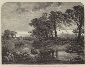 Ausstellung der Royal Academy, die "Abendstunde" (Gravur)