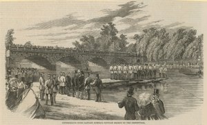 Experimente mit Captain Fowkes Pontonbrücke auf der Serpentine, Hyde Park