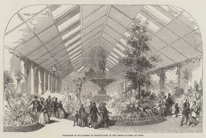 Ausstellung der Gesellschaft für Gartenbau, in den Champs Elysees, in Paris von English School