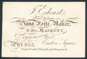 F Eiloart, Klavierbauer, Visitenkarte