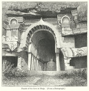 Fassade der Höhle in Bhaja (Gravur)