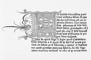 Faksimile einer Seite aus dem Catholicon, gedruckt von Johannes Gutenberg, Mainz, 1460