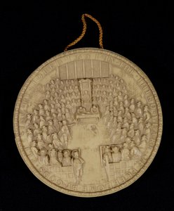 Faksimile des Großen Siegels von England von 1651, Vorderseite zeigt das Unterhaus in Sitzung