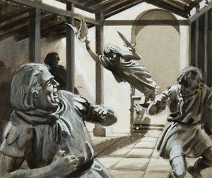 Fallende Statue
