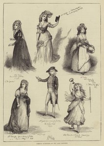 Berühmte Schauspielerinnen des letzten Jahrhunderts (Gravur) von English School