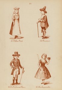 Kostüme: Säulenpost, Puritaner, Altmodische Bohne, Harlequinette von English School