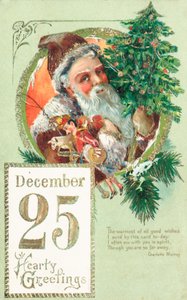 Weihnachtsmann, Weihnachtskarte von English School