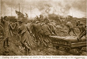 Die Geschütze füttern, 1914-19 von English School