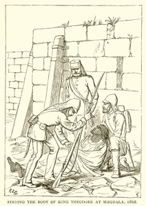 Auffindung des Leichnams von König Theodor in Magdala, 1868 von English School