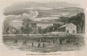 Feuerwerksgebäude für die Friedensfeier im Hyde Park, London von English School