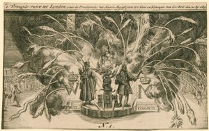 Feuerwerk zur Krönung von Wilhelm und Maria