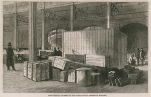 Erste Ankunft von Waren im Internationalen Ausstellungsgebäude von English School